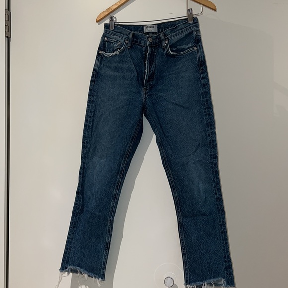 AGOLDE Riley High Rise Dark Denim Jean - Picture 5 of 7